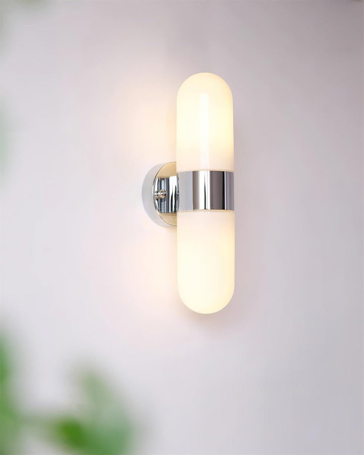 Vertical Capsule Glass Wall Sconce