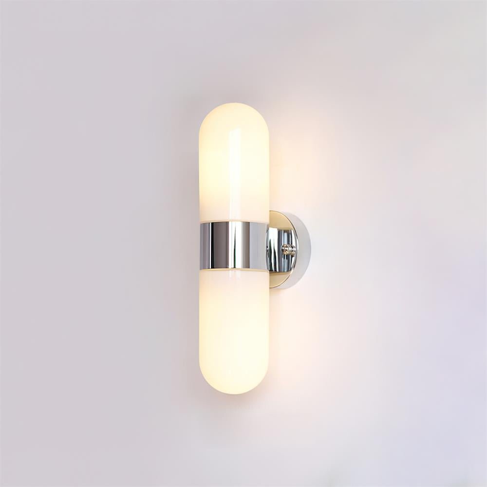 Vertical Capsule Glass Wall Sconce