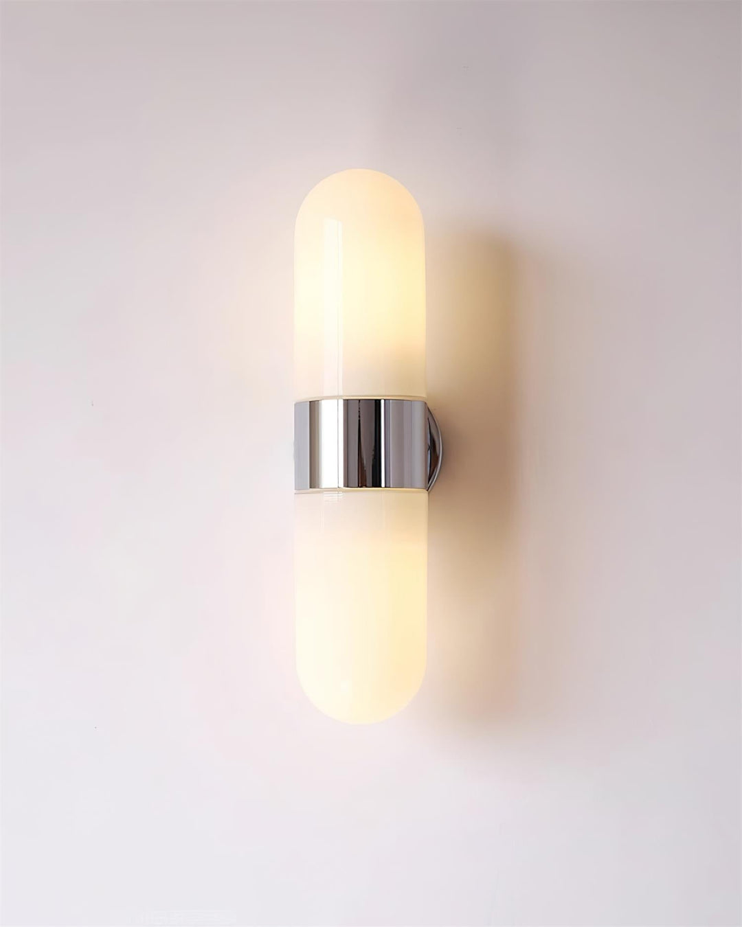 Vertical Capsule Glass Wall Sconce
