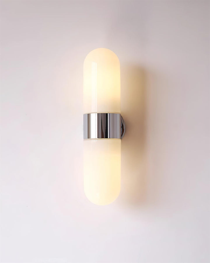 Vertical Capsule Glass Wall Sconce