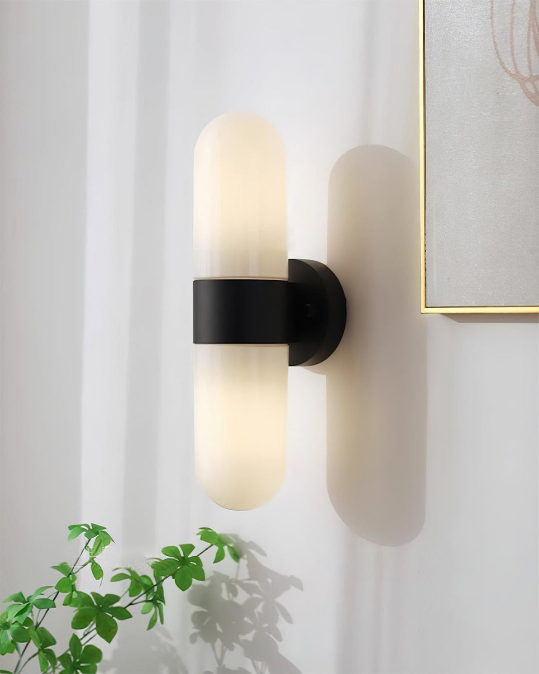 Vertical Capsule Glass Wall Sconce