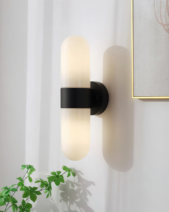 Vertical Capsule Glass Wall Sconce