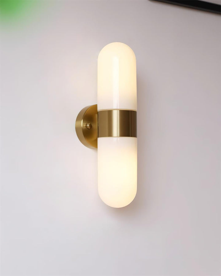 Vertical Capsule Glass Wall Sconce