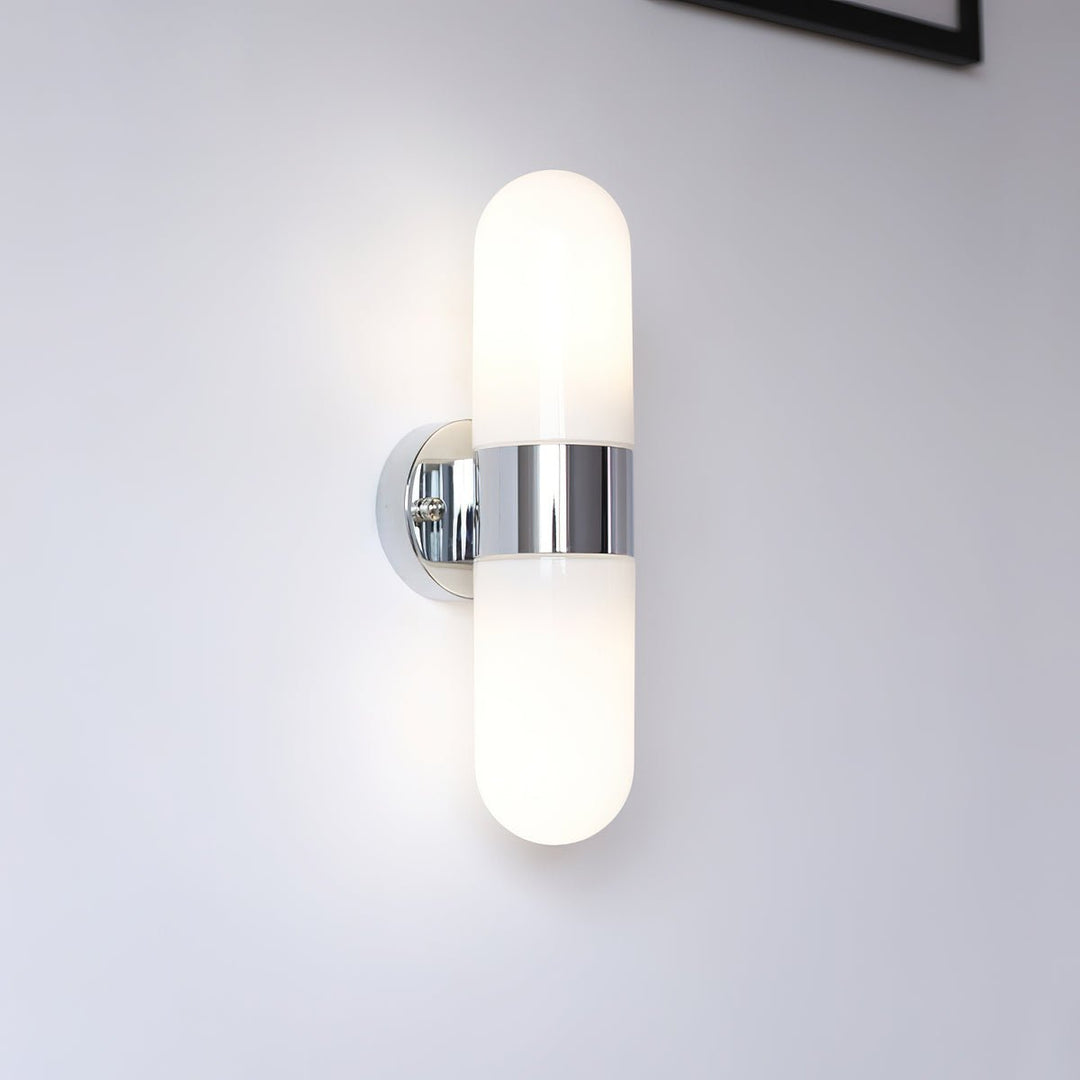Vertical Capsule Glass Wall Sconce