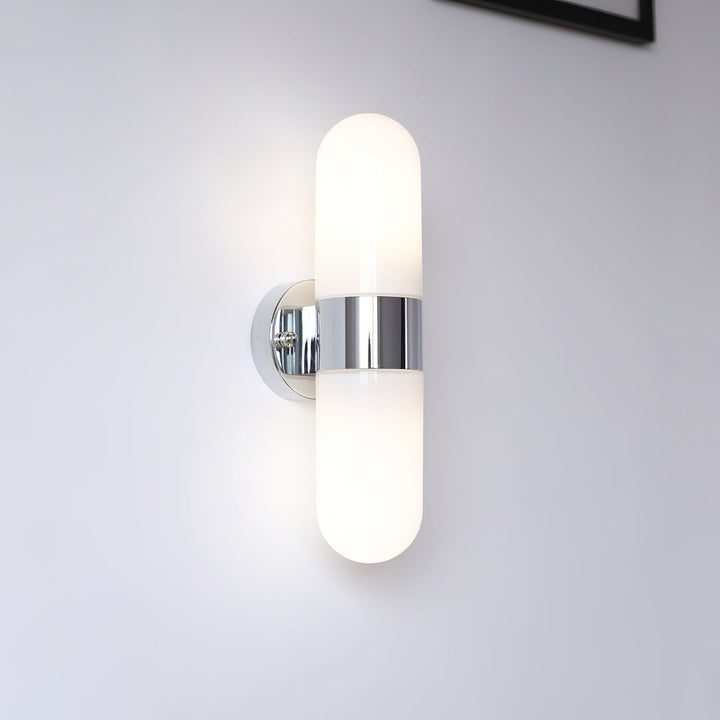 Vertical Capsule Glass Wall Sconce