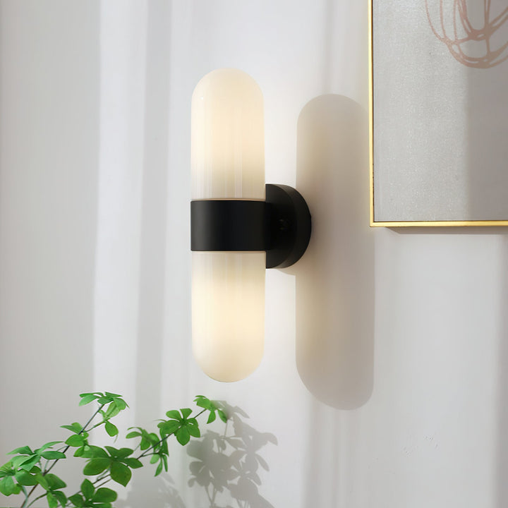 Vertical Capsule Glass Wall Sconce