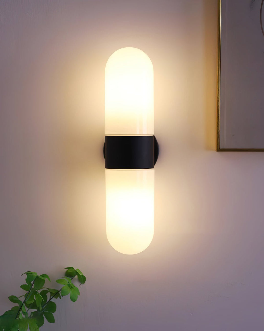 Vertical Capsule Glass Wall Sconce