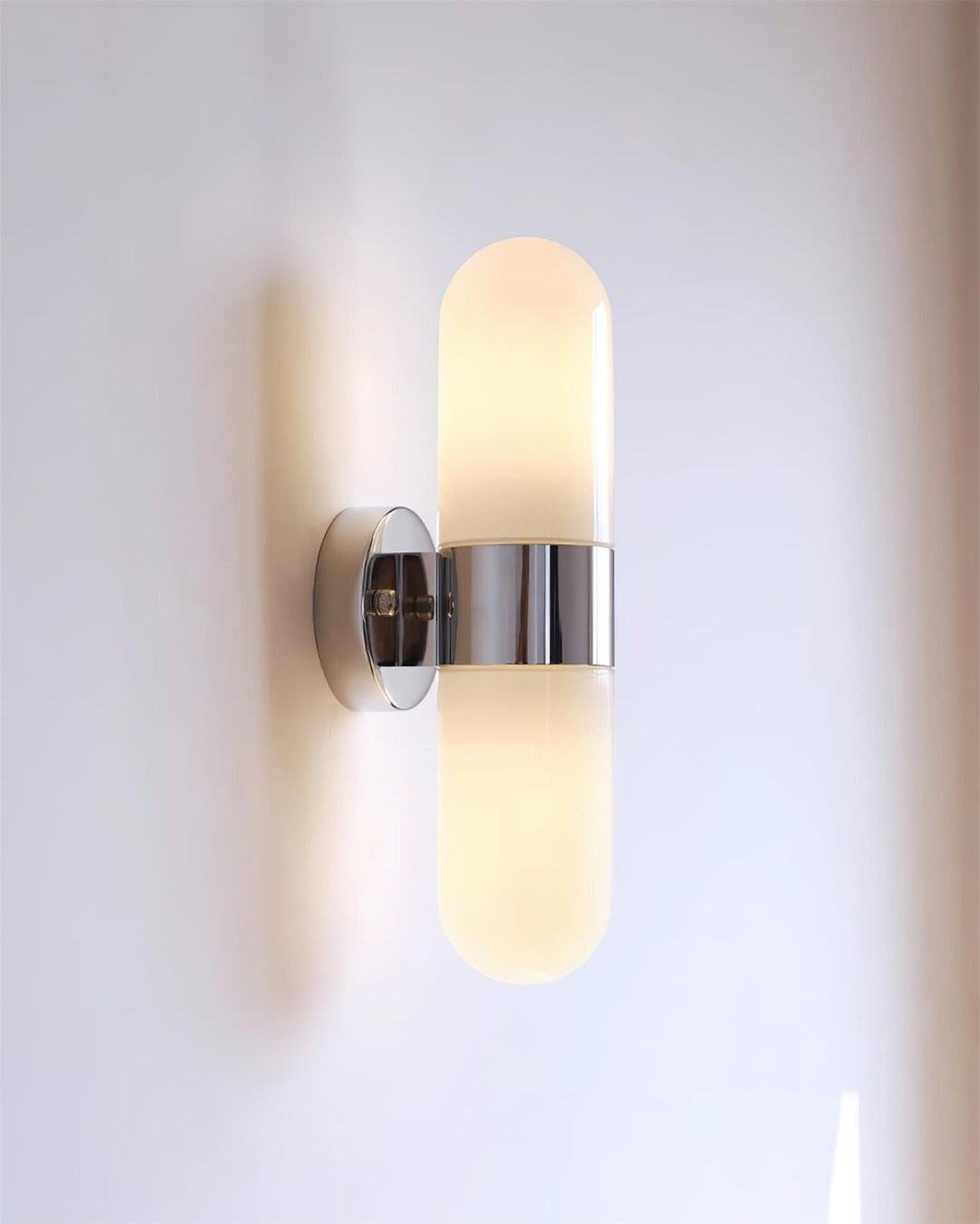Vertical Capsule Glass Wall Sconce