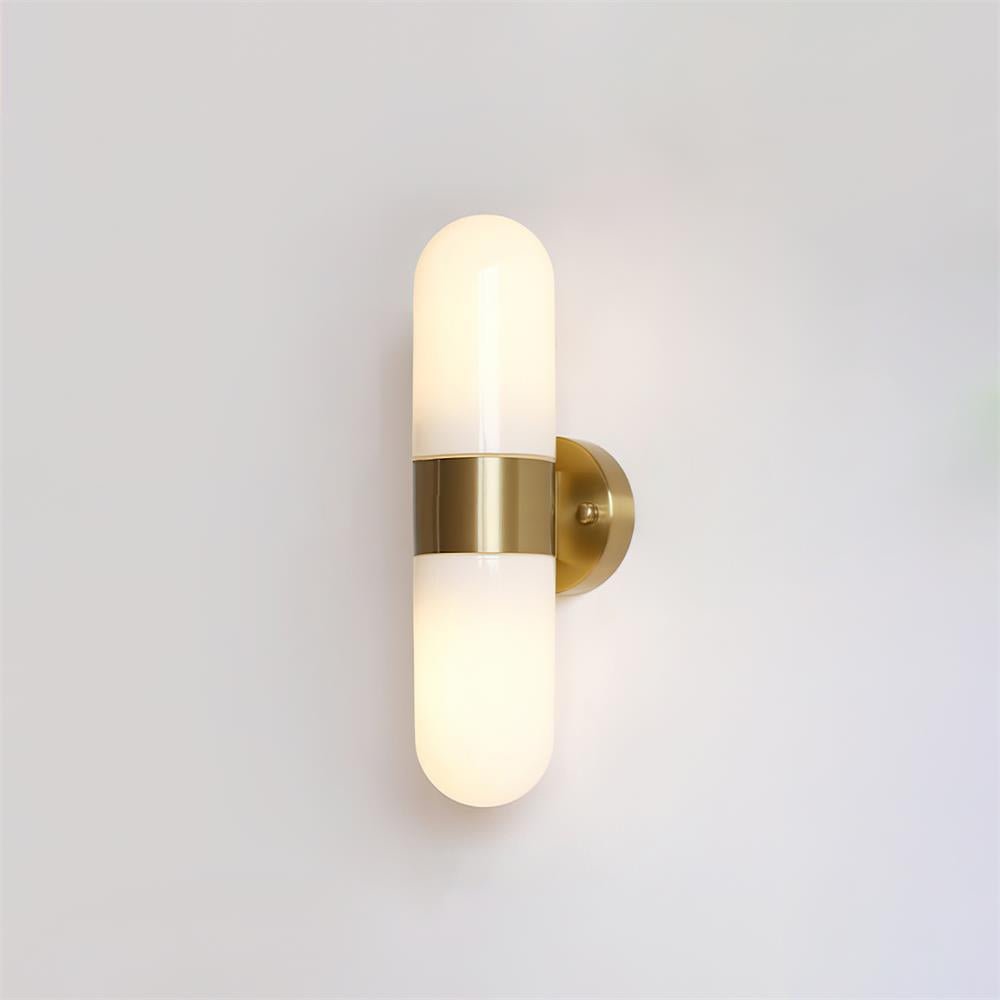 Vertical Capsule Glass Wall Sconce
