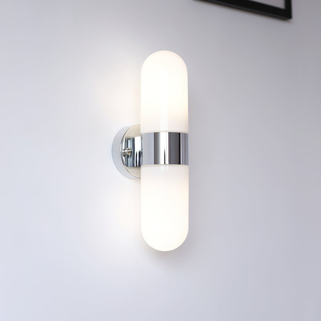 Vertical Capsule Glass Wall Sconce