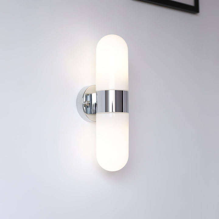 Vertical Capsule Glass Wall Sconce