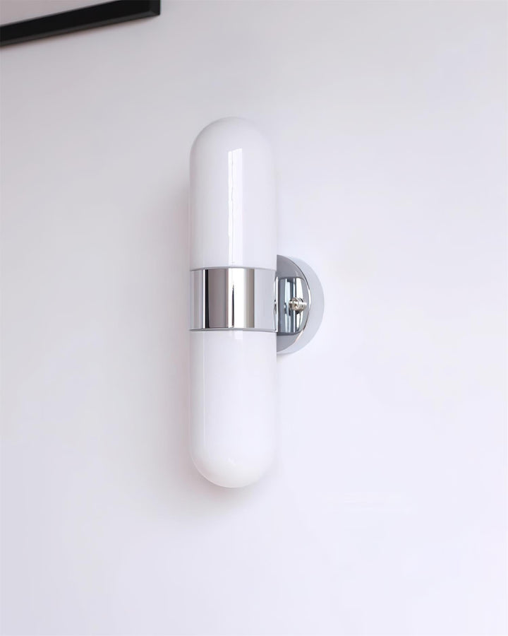 Vertical Capsule Glass Wall Sconce