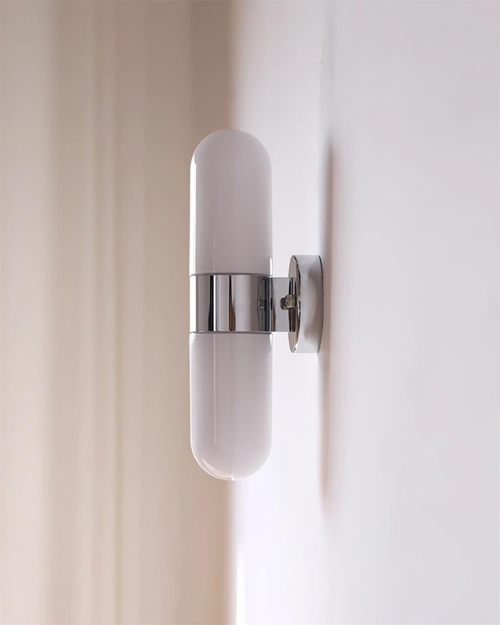 Vertical Capsule Glass Wall Sconce