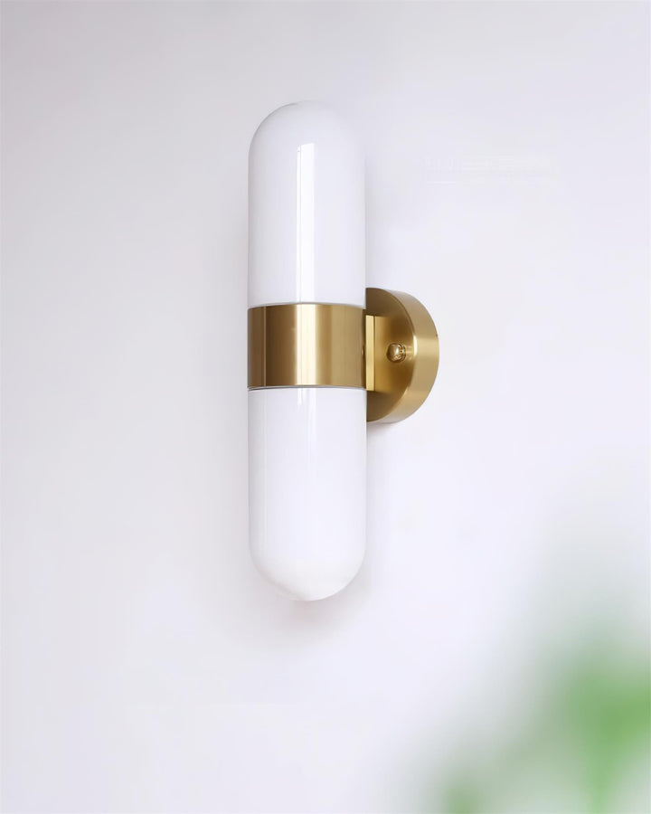 Vertical Capsule Glass Wall Sconce