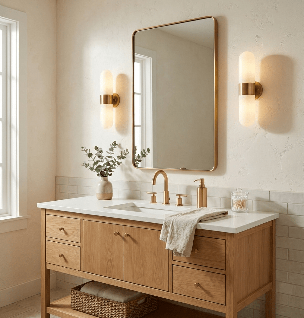 Vertical Capsule Glass Wall Sconce