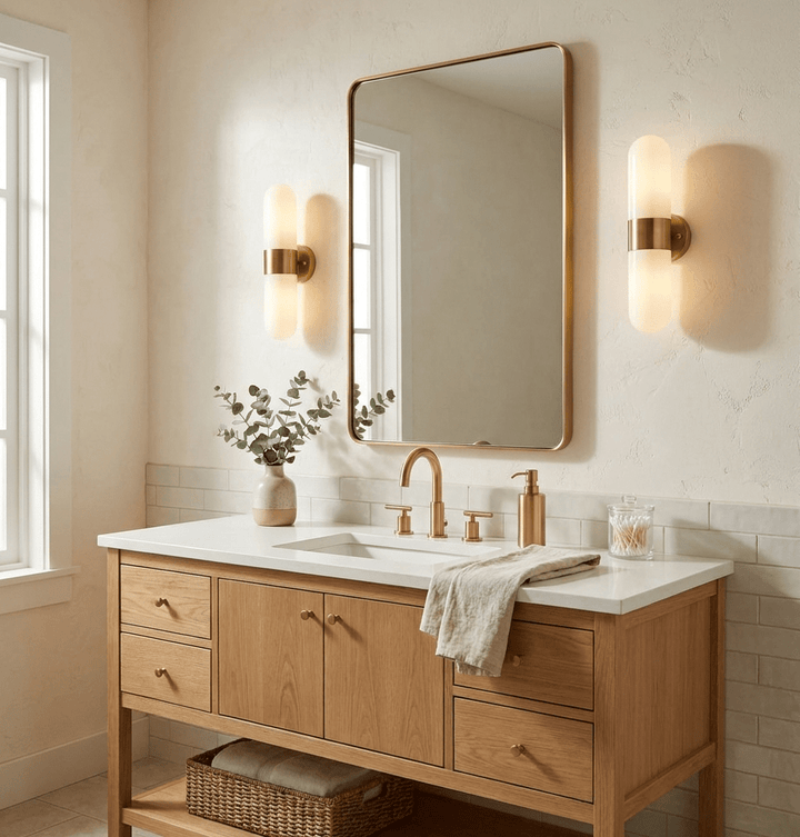 Vertical Capsule Glass Wall Sconce