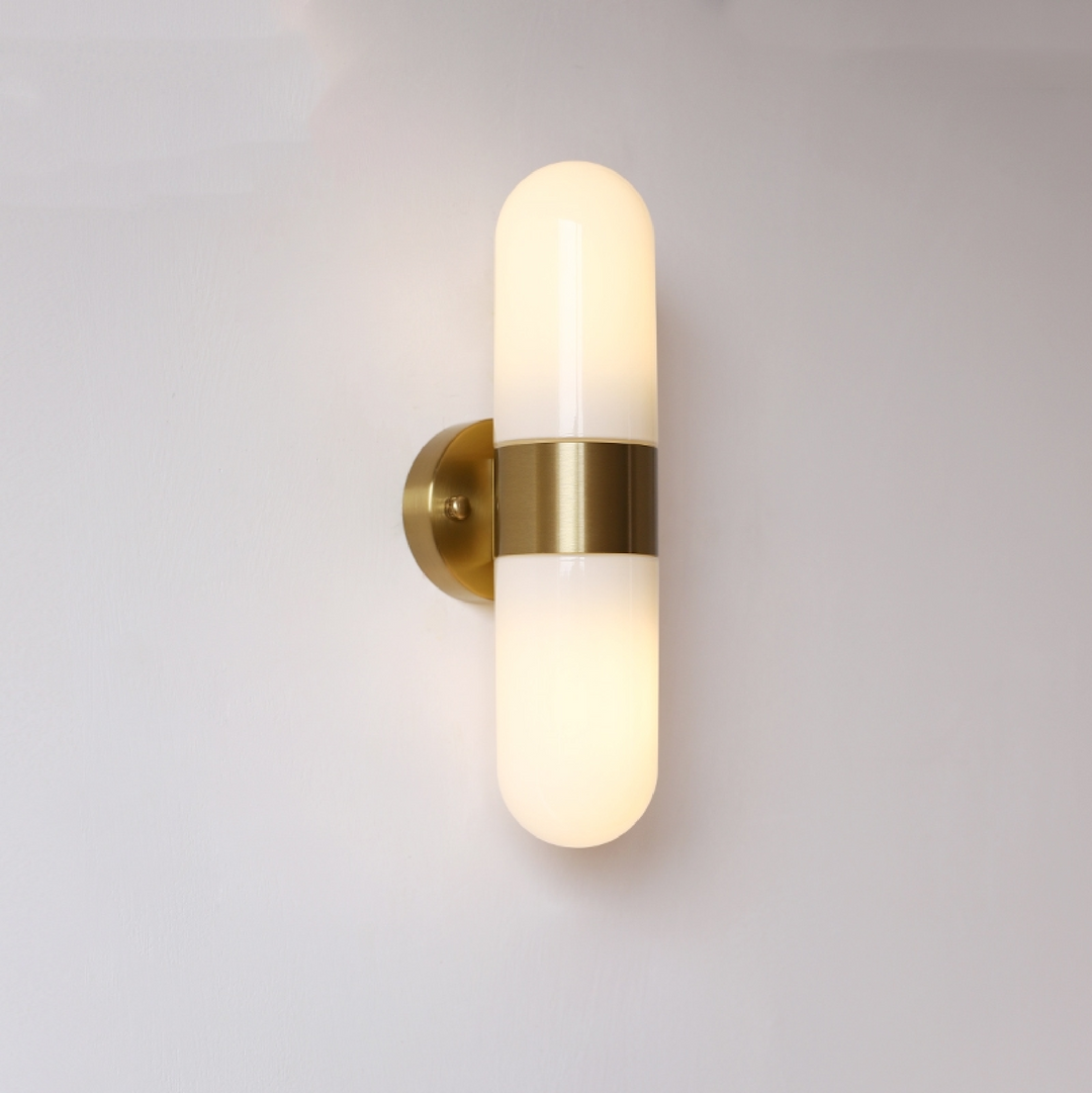Vertical Capsule Glass Wall Sconce