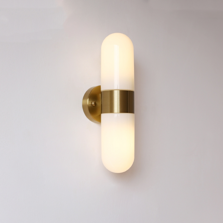 Vertical Capsule Glass Wall Sconce