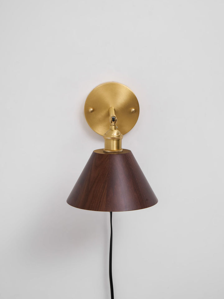 Vintage Wood Plug-in Wall Lamp