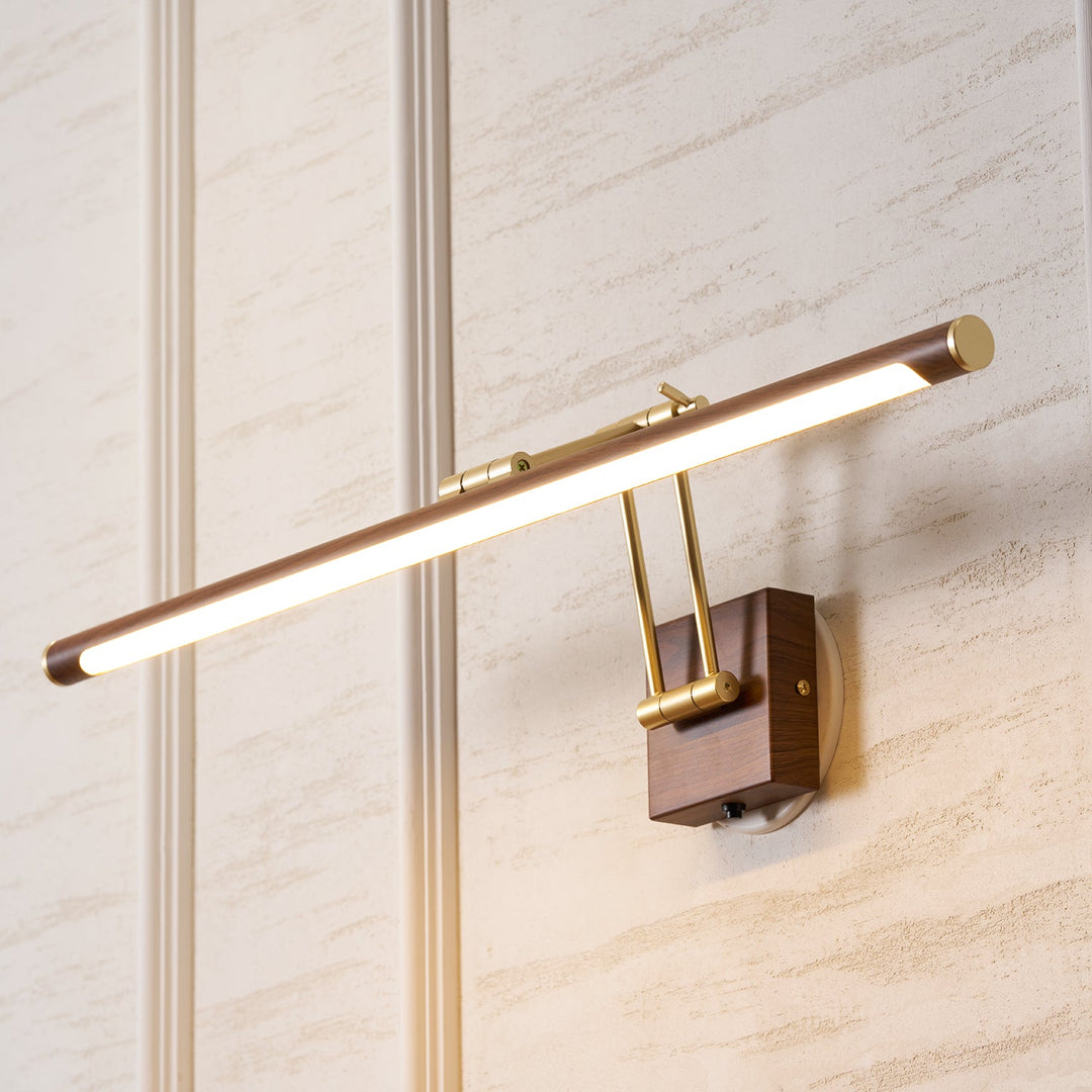 Walnut Color Linear Adjustable Wall Light