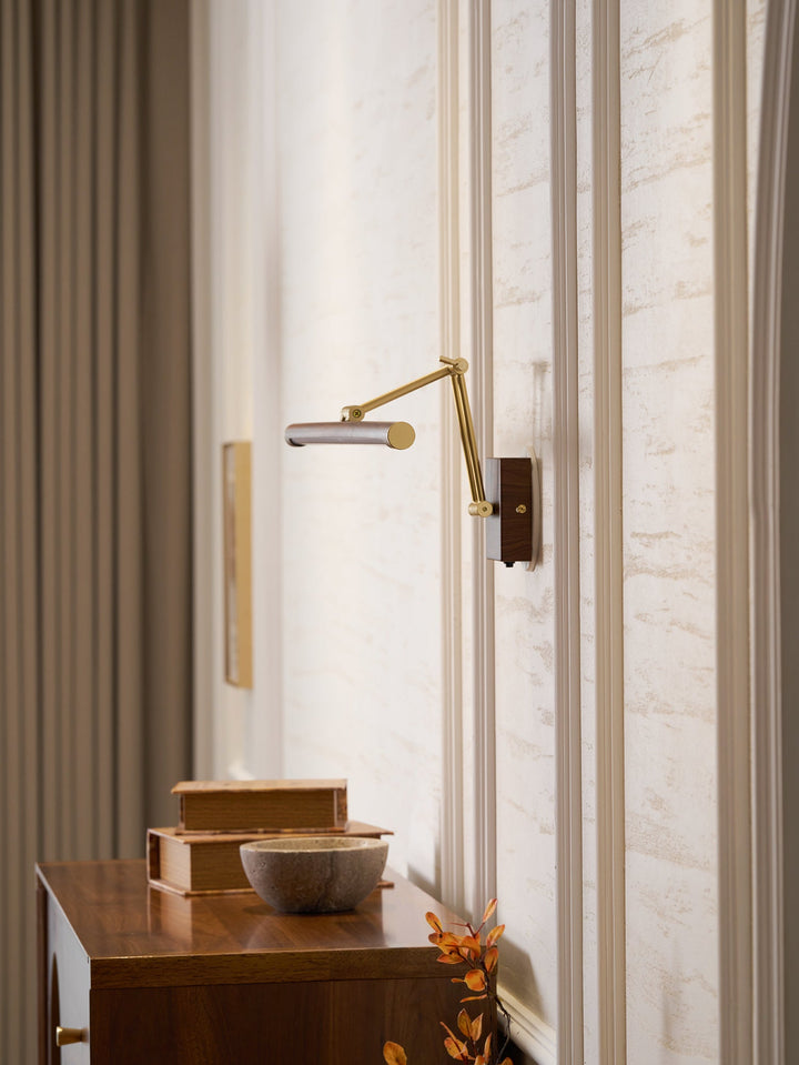 Walnut Color Linear Adjustable Wall Light