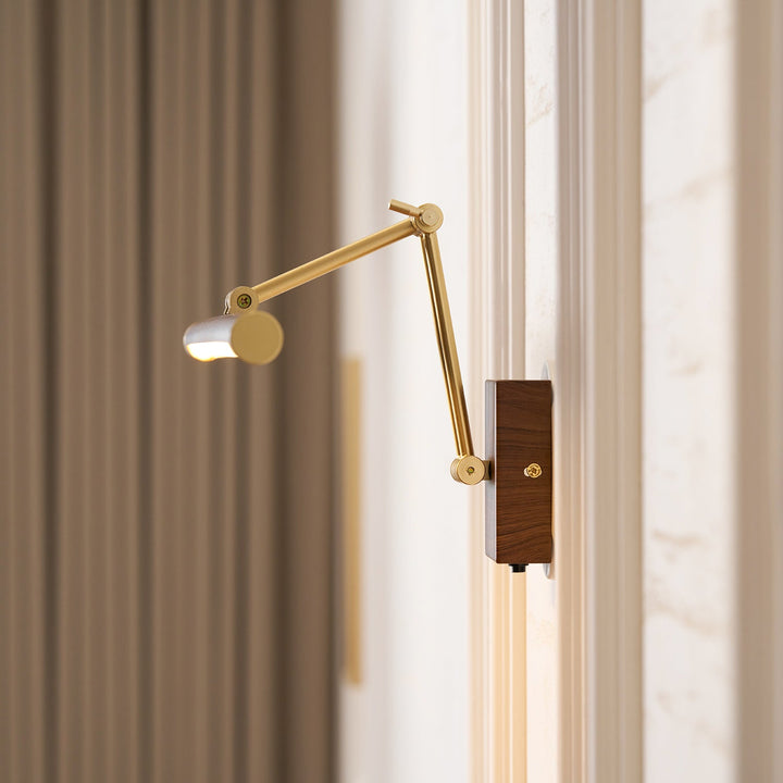 Walnut Color Linear Adjustable Wall Light