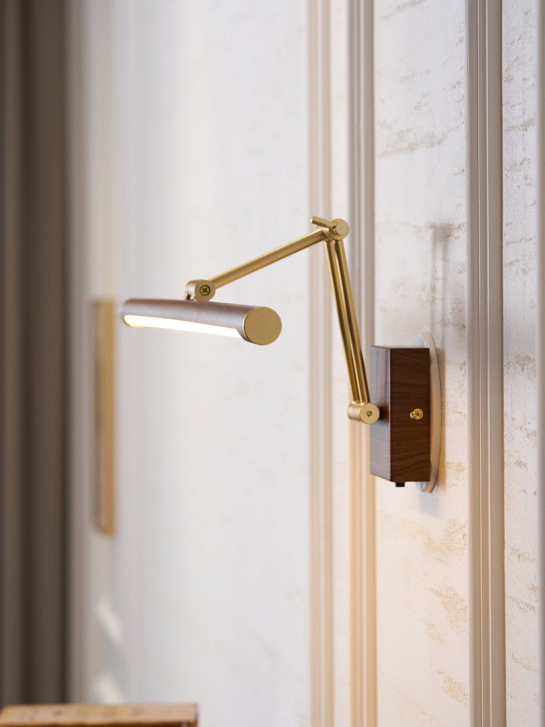 Walnut Color Linear Adjustable Wall Light