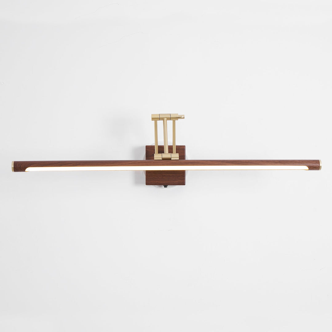 Walnut Color Linear Adjustable Wall Light