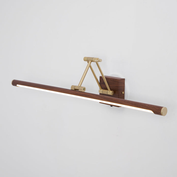 Walnut Color Linear Adjustable Wall Light