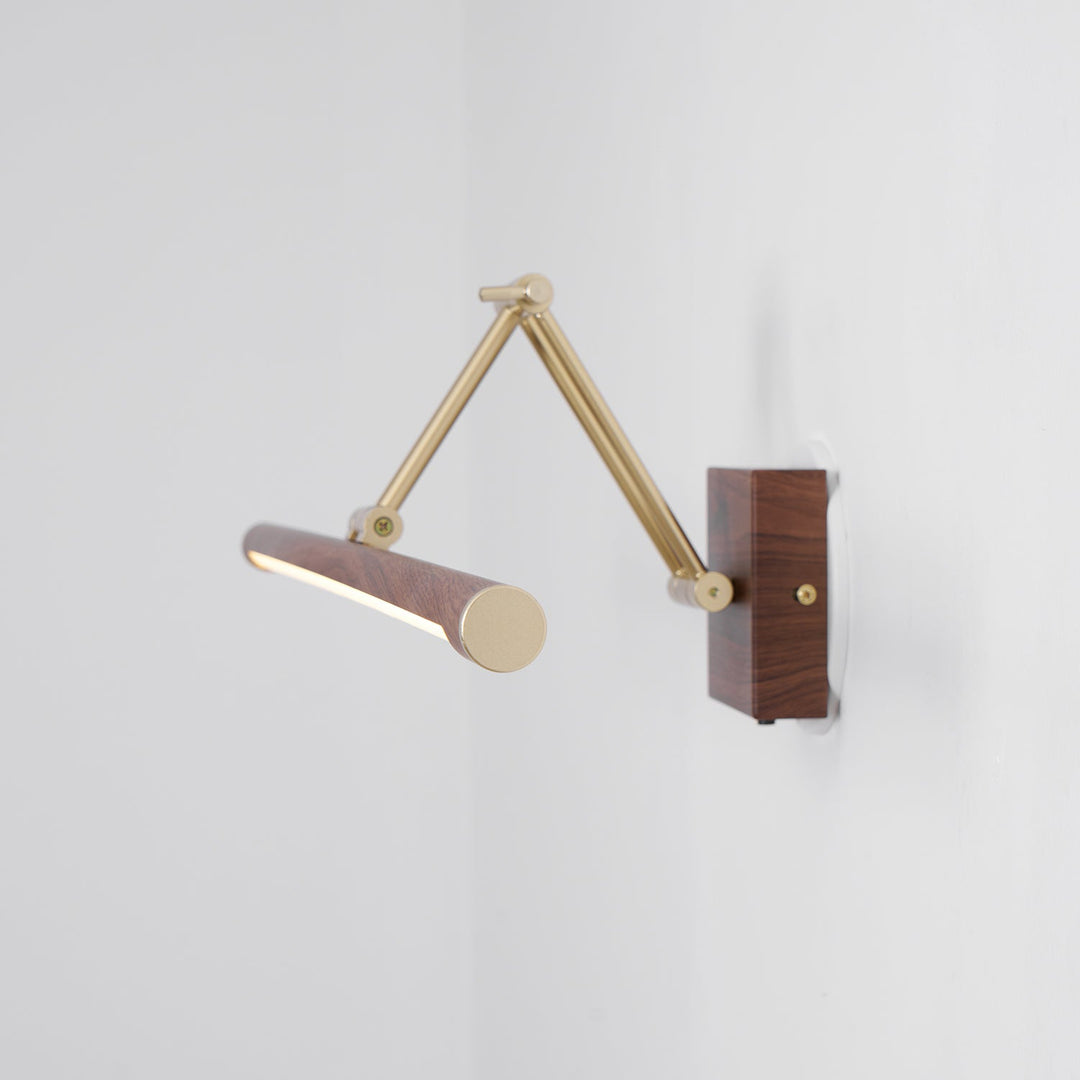 Walnut Color Linear Adjustable Wall Light