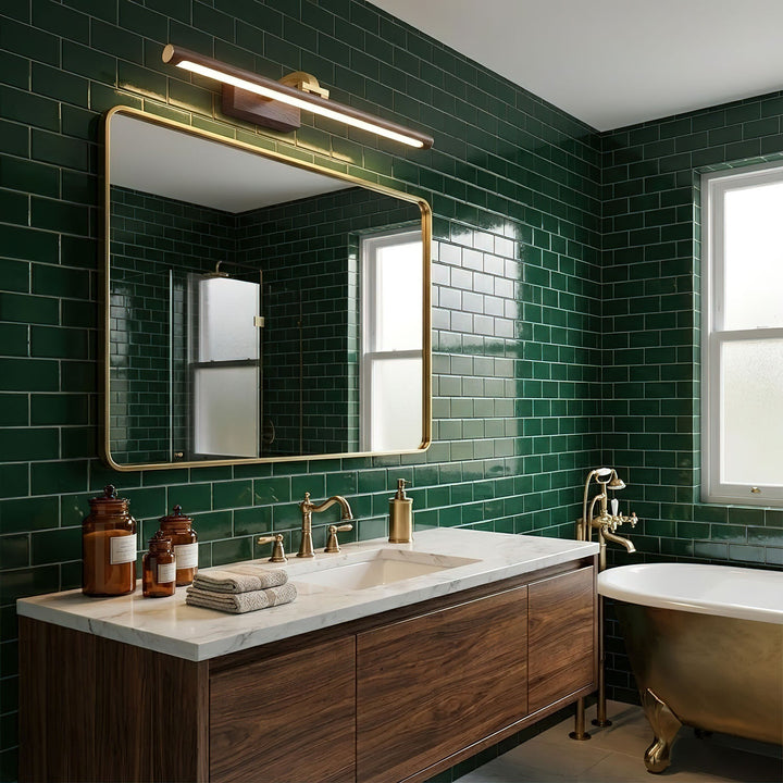 Walnut Color Linear LED Wall Light