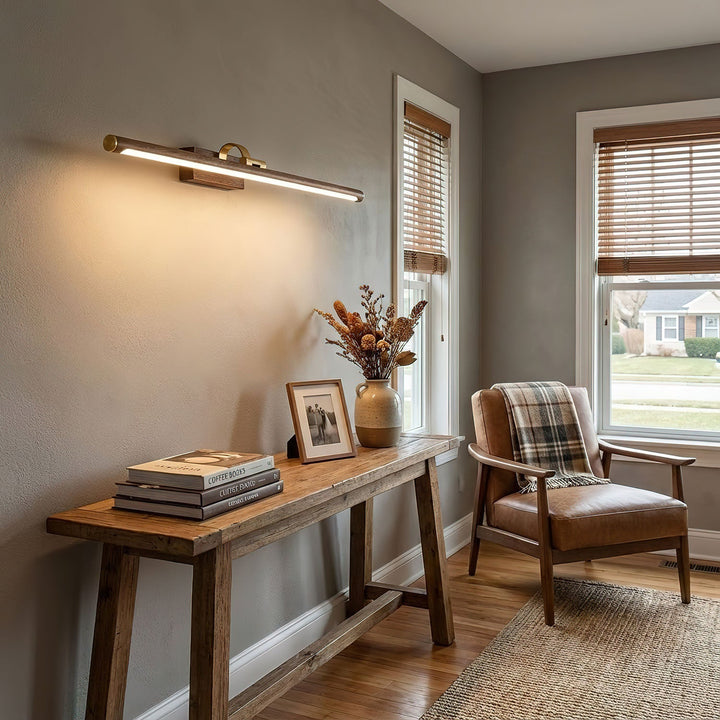 Walnut Color Linear LED Wall Light