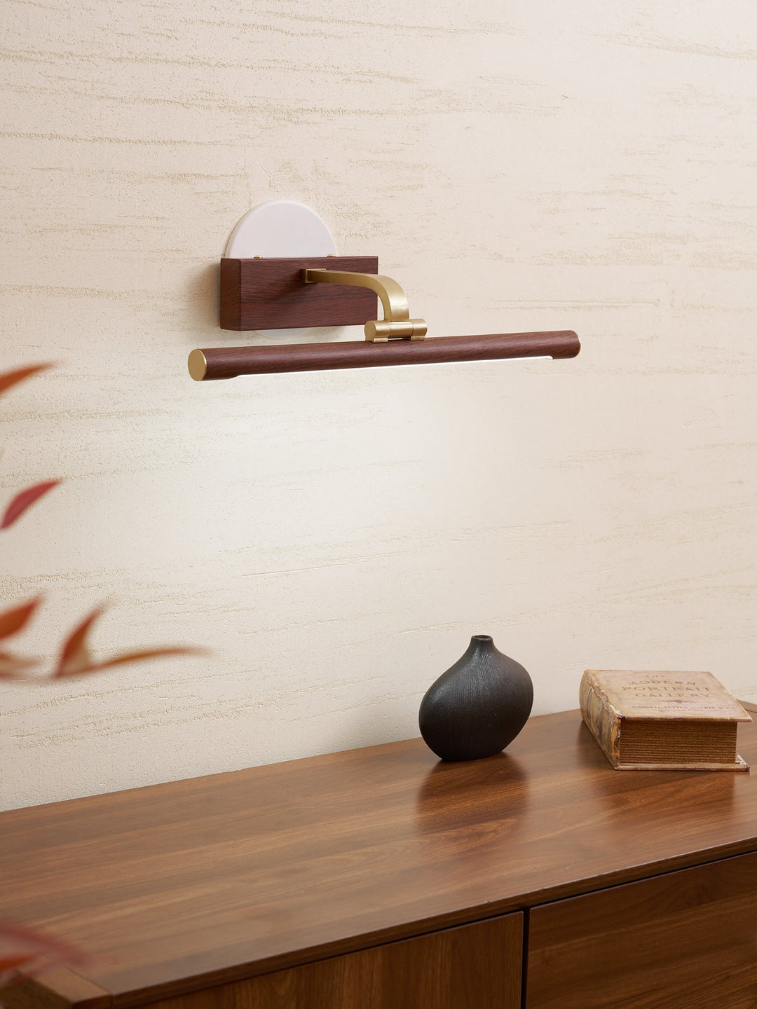 Walnut Color Linear LED Wall Light