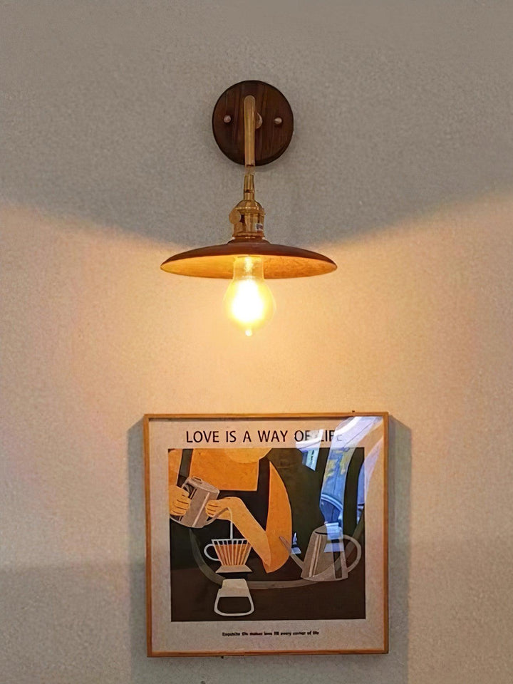 Walnut Flared Wall Light