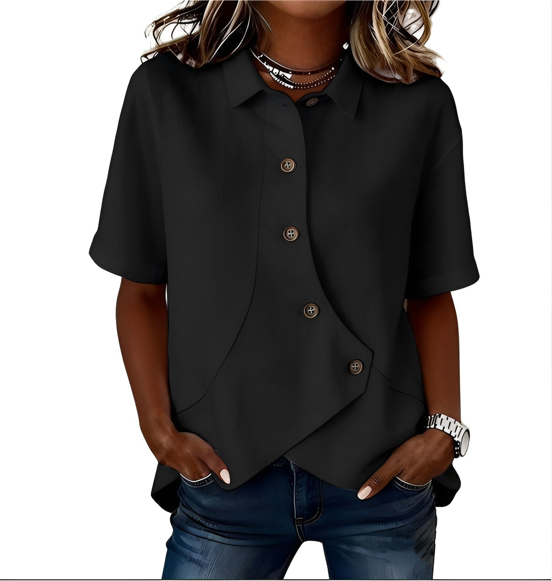 LINNENMIX SHIRT VOOR VROUWEN