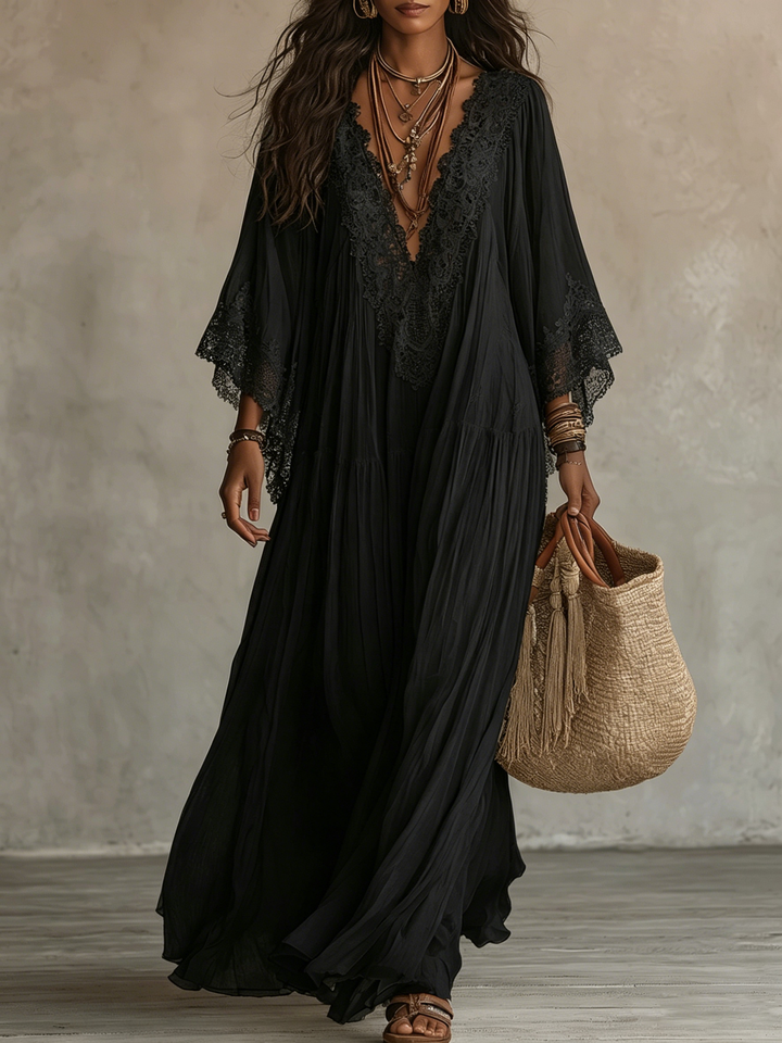 ELEGANTE MAXI JURK VAN KANT VOOR VROUWEN