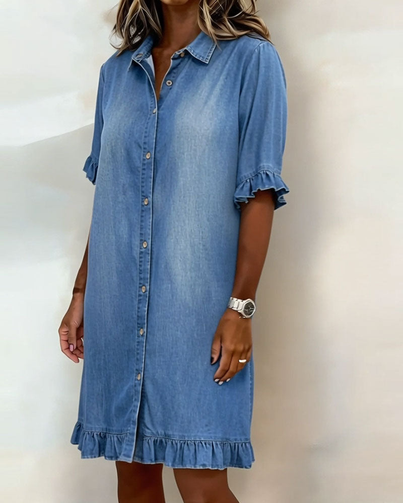 MODERNE DENIM MIDIJURK VOOR VROUWEN