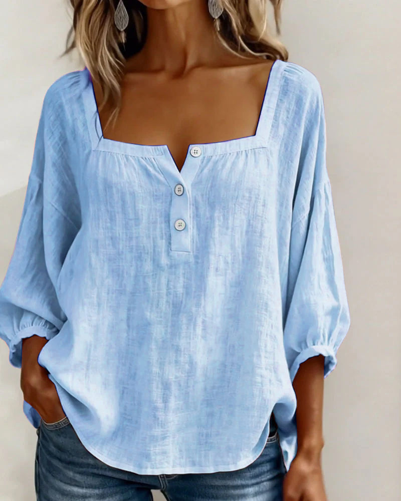 BLOUSE MET VIERKANTE HALS VOOR VROUWEN