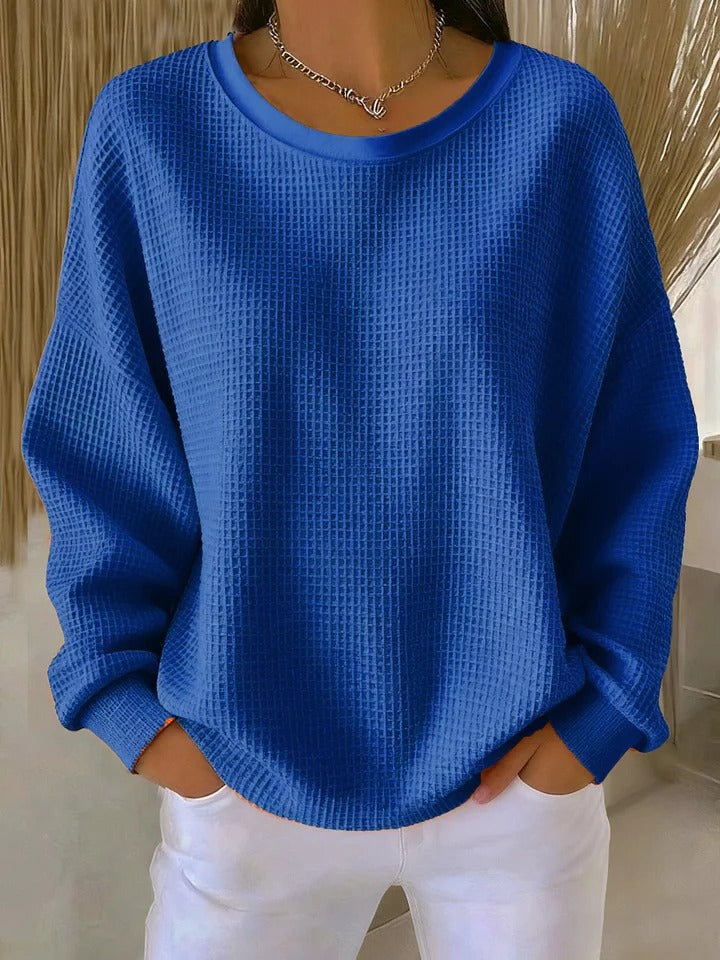 OVERSIZED WAFFELGEBREIDE TRUI VOOR VROUWEN