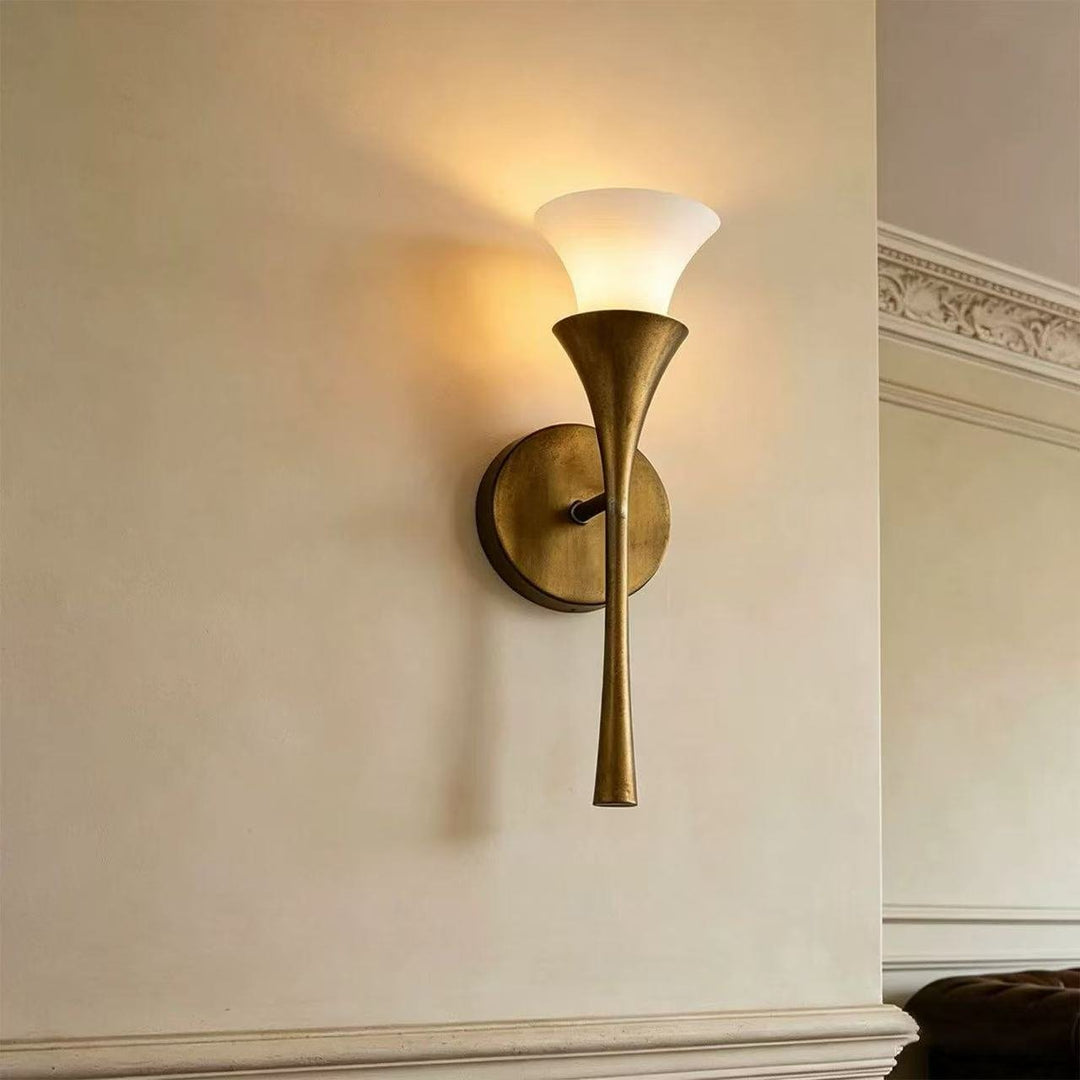 Antique Brass Double Cone Wall Sconce