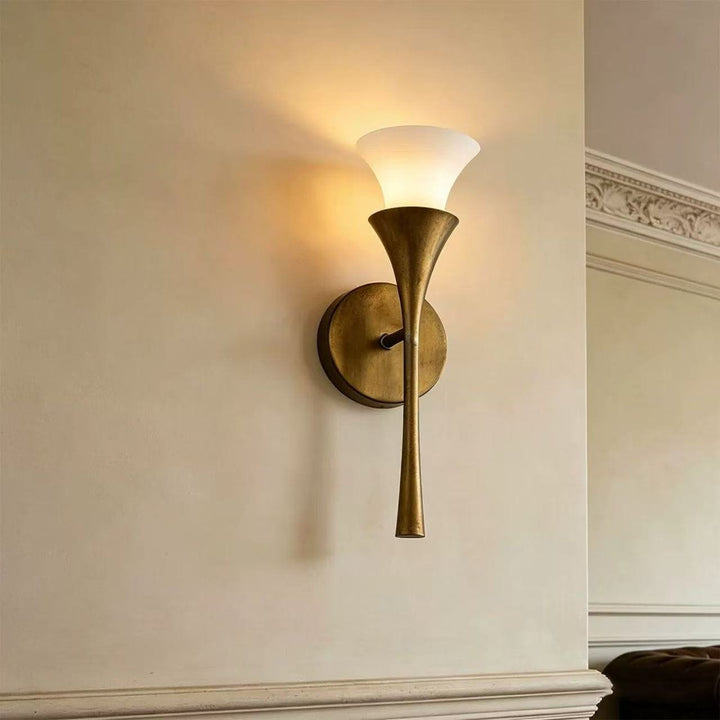 Antique Brass Double Cone Wall Sconce