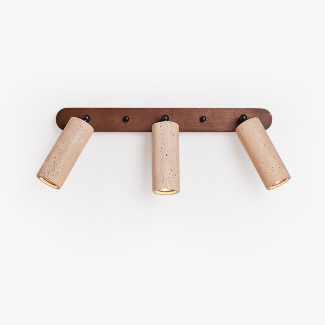Travertine Triple Spotlight Wall Lamp