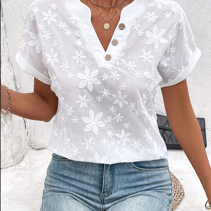 FLORELE BLOUSE MET V-HALS VOOR VROUWEN