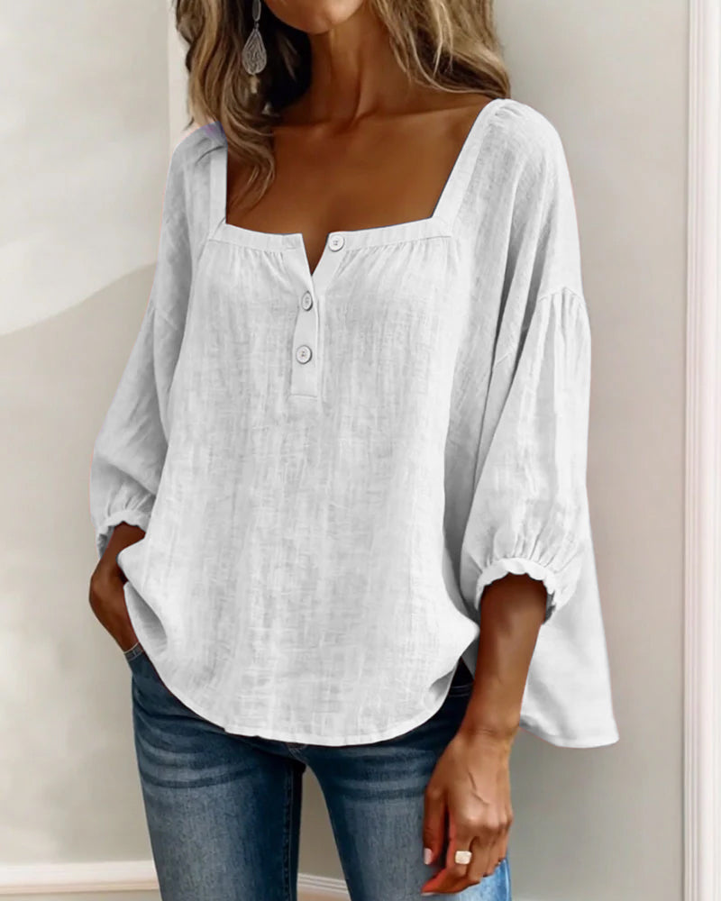 BLOUSE MET VIERKANTE HALS VOOR VROUWEN