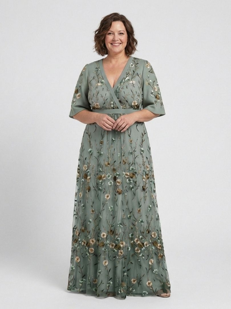 MAXI-JURK MET BLOEMENV-HALS VOOR VROUWEN