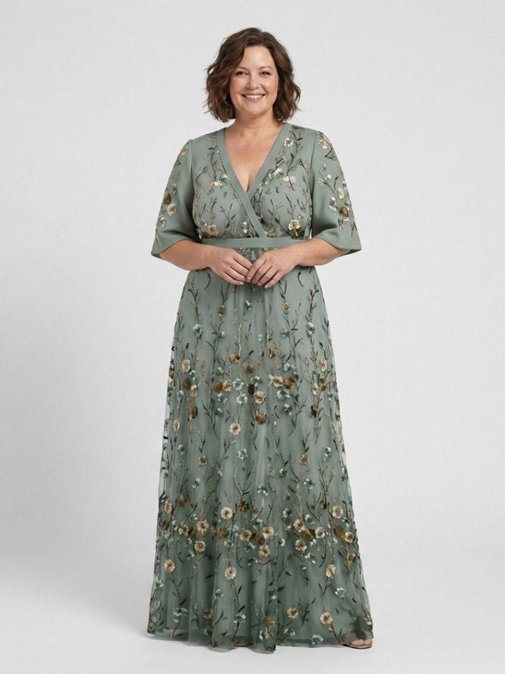 MAXI-JURK MET BLOEMENV-HALS VOOR VROUWEN