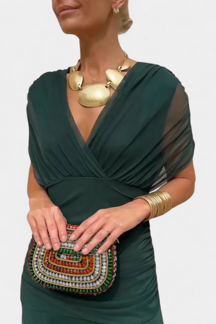 CHIC MAXI JURK MET V-HALS VOOR VROUWEN