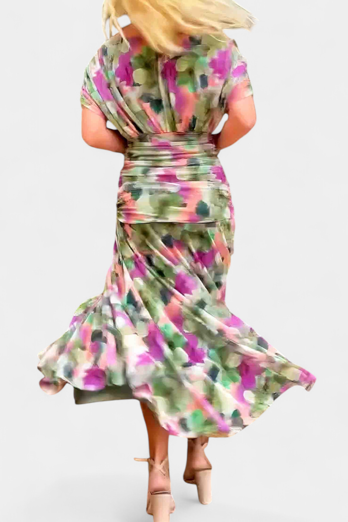 CHIC MAXI JURK MET V-HALS VOOR VROUWEN