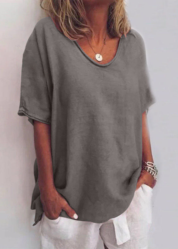 BLOUSE MET RONDE HALS VOOR VROUWEN