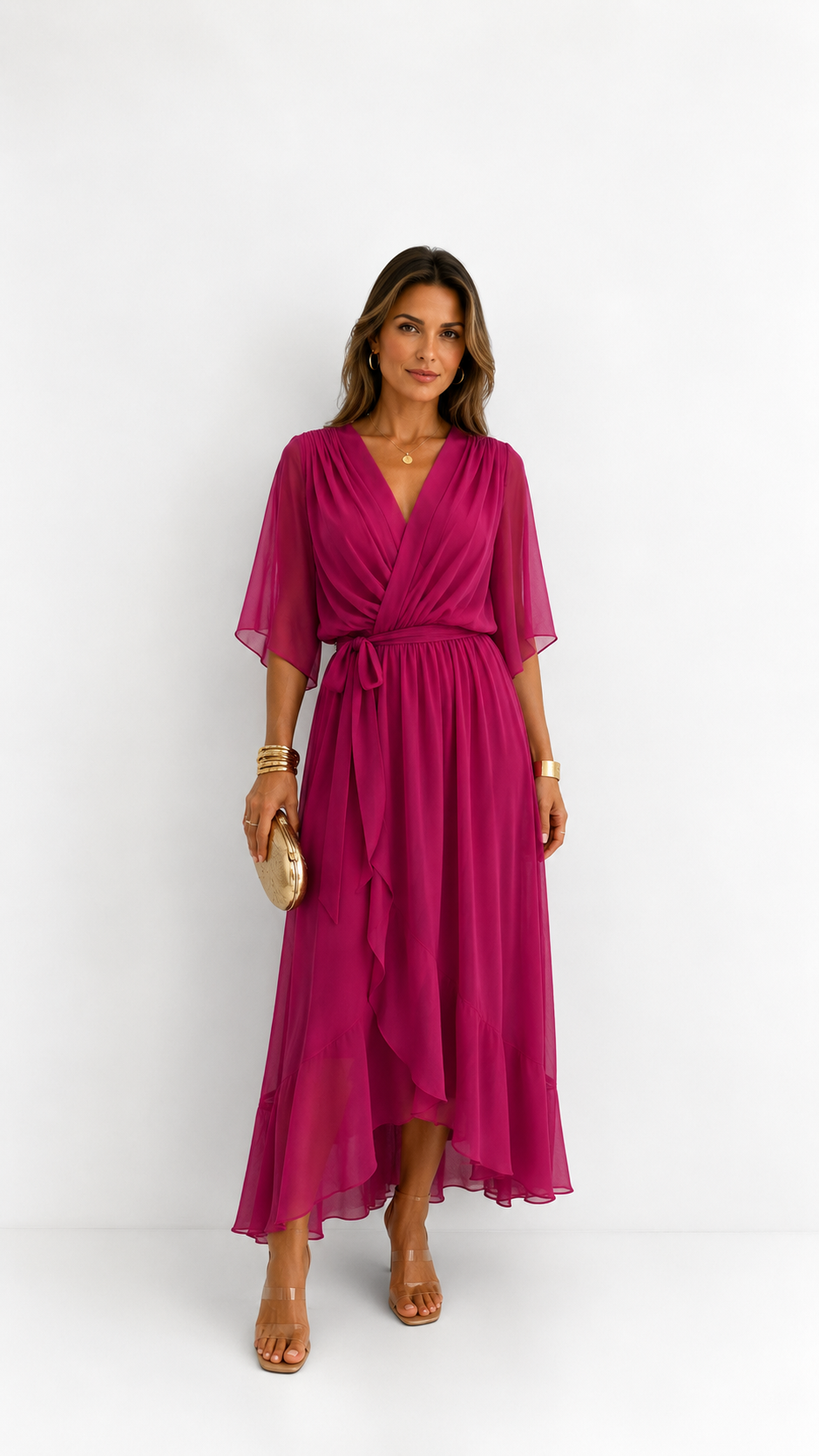 VOUWJURK VAN CHIFFON VOOR VROUWEN